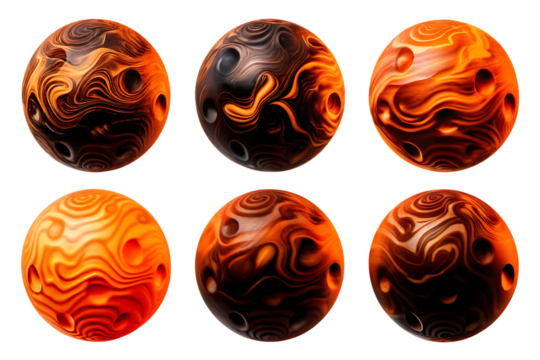  volcanic lava melted sphere shape isolated on white background PNG