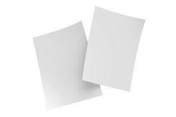 3D realistic blank A4 format paper flyer mockup isolated. Sheet design template for presentation poster, newspaper, flyer, brochure, cover, magazine, card, paper note, postcard, letter or invitation