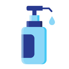 Hand sanitizer liquid on a bottle