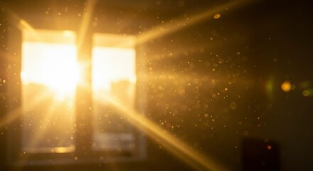 Sunlight streams through a window, illuminating dust motes dancing in the golden rays