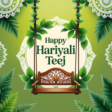 Happy hariyali teej indian festival social media post 