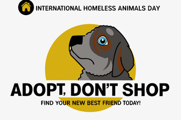 International Homeless Animals Day Illustration Compassionate Design for Social Media Posts Promoting Animal Adoption and Care