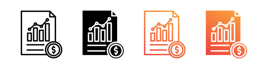 Financial Multiple Style Icon Set Vector 