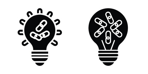 Light Bulb Filled With Paperclip Chains Symbolizing Connectivity Isolated on White Background