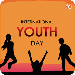 International Youth Day Vector Design with Colorful Elements and Typography for Posters Banners and Social Media