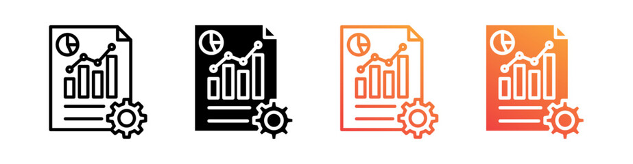 Data Multiple Style Icon Set Vector 