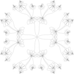 seamless floral background ,line art and design flower background