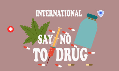 International Say No To Drugs Vector