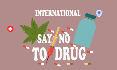 International Say No To Drugs Vector