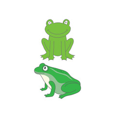 Cute Cartoon Vector of Frog – Funny Amphibian Character Illustration for Kids Design, Mascot, Nature Education, or Decorative Use
