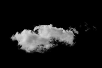 white fluffy clouds isolated on a black background, clipart