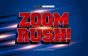 zoom rush editable text effect with a race and speed text effect