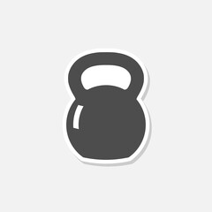 Kettlebell icon sticker isolated on gray background