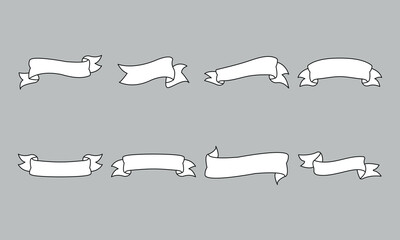 Blank Ribbon Banner Set