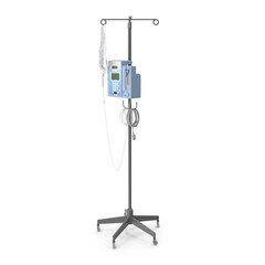 IV stand medical equipment isolated on transparent background