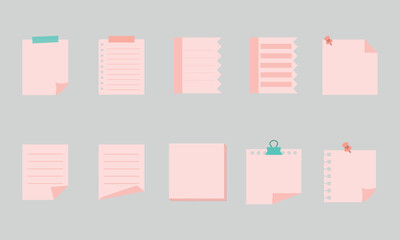 Pink Paper Notes Set