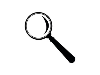 Magnifying Glass, simple silhouette of a magnifying glass, perfect for use in logos, websites, or presentations, clean, vector graphic of a magnifying glass, magnifying glass, magnifying, search, inve