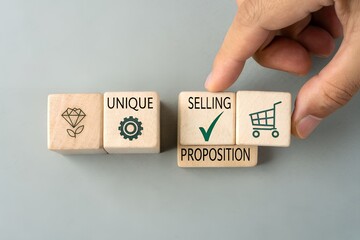 Unique Selling Proposition Cubes, Marketing Concept, Business Strategy