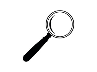 Magnifying Glass, simple silhouette of a magnifying glass, perfect for use in logos, websites, or presentations, clean, vector graphic of a magnifying glass, magnifying glass, magnifying, search, inve