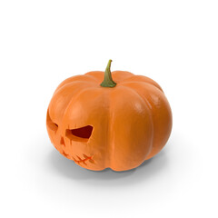 Obraz premium Jack-o'-lantern Halloween pumpkin isolated on transparent background