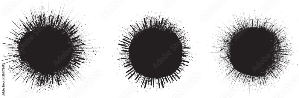 Aufkleber collection of ink splashes for explosion effect .set of black spray paint effect .fireworks explosio