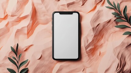 UI element mockup with textready center, abstract border, flat design illustration