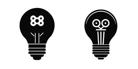 Light Bulb With Film Camera Icon Symbolizing Creativity Isolated on White Background