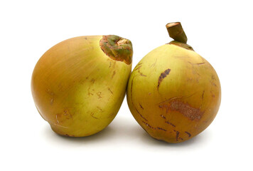 Coconut shell isolated on white with clipping path