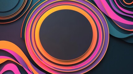 Web banner frame with empty center and glowing edge, flat design illustration
