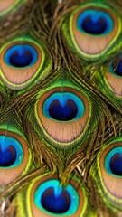Colorful Peacock Feathers Display Intricate Patterns in Vibrant Shades of Blue and Green During Daylight Hours