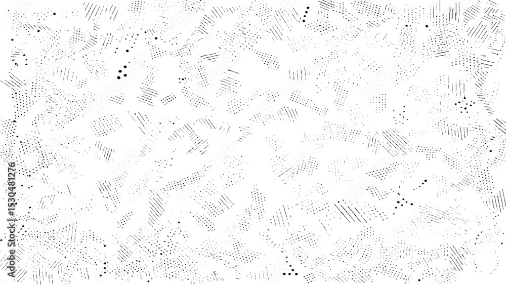 Poster abstract vector halftone dot and line pattern on transparent background, retro comic pop art texture