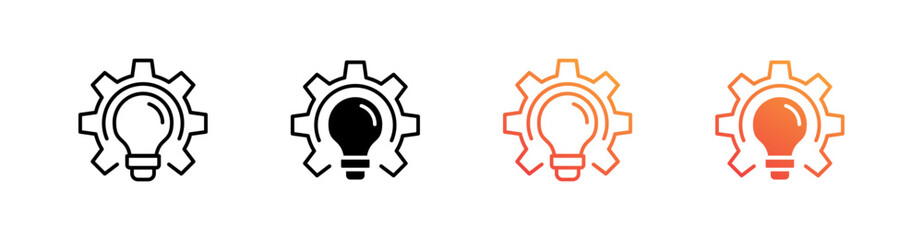 Innovation Multiple Style Icon Set Vector 