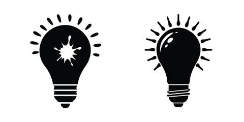 Light Bulb With Paint Splatter Design Symbolizing Creativity Isolated on White Background