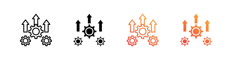 Advancement Multiple Style Icon Set Vector 