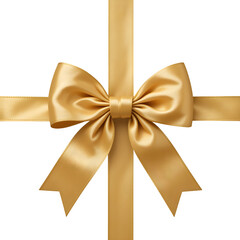 Elegant Gold Satin Ribbon Bow