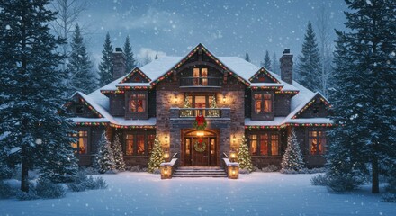 Snowy Christmas home