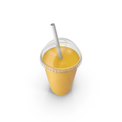 Juice in plastic cup isolated on transparent background
