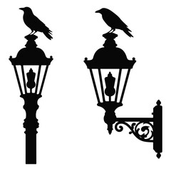 Obraz premium Halloween Elements Silhouette Vector