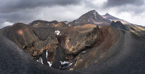 Discovering Etna Park's Stunning Landscapes on a Cloudy Day, Sicily, Italy