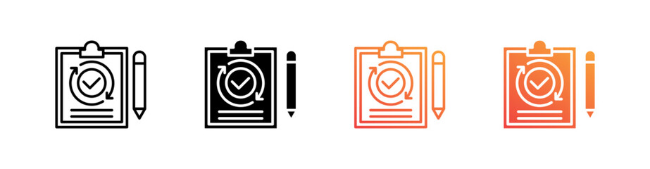 Project Multiple Style Icon Set Vector 