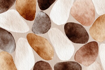 Abstract painted shapes in warm earth tones
