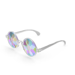 Kaleidoscope crystal glasses isolated on transparent background