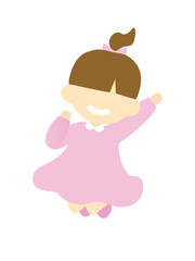 ジャンプしている女の子のイラスト