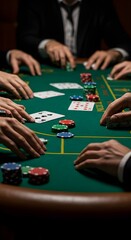 Players at a Green Poker Table