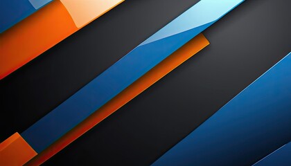 Gray background with orange and blue curved lines
3