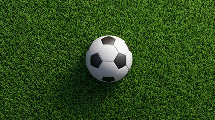 Fototapeta premium A close-up background of a football on the green lawn 