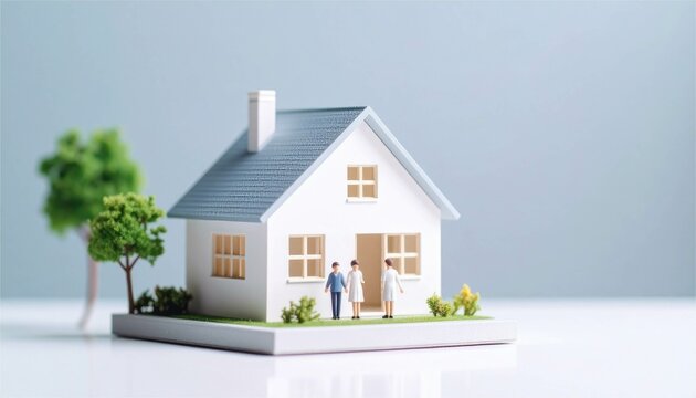 ミニチュア　マイホーム　不動産　ビジネス　家　住まい　家族　模型　イメージ