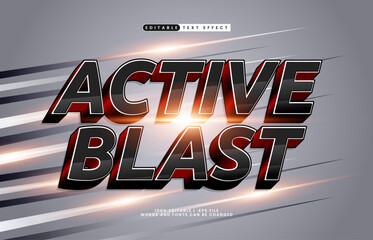 active blast editable text effect with a race and speed text effect
