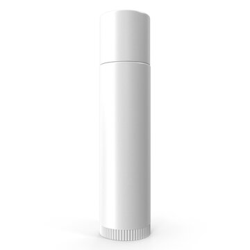 White lip balm tube isolated on transparent background