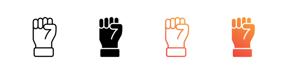 Empower Multiple Style Icon Set Vector 